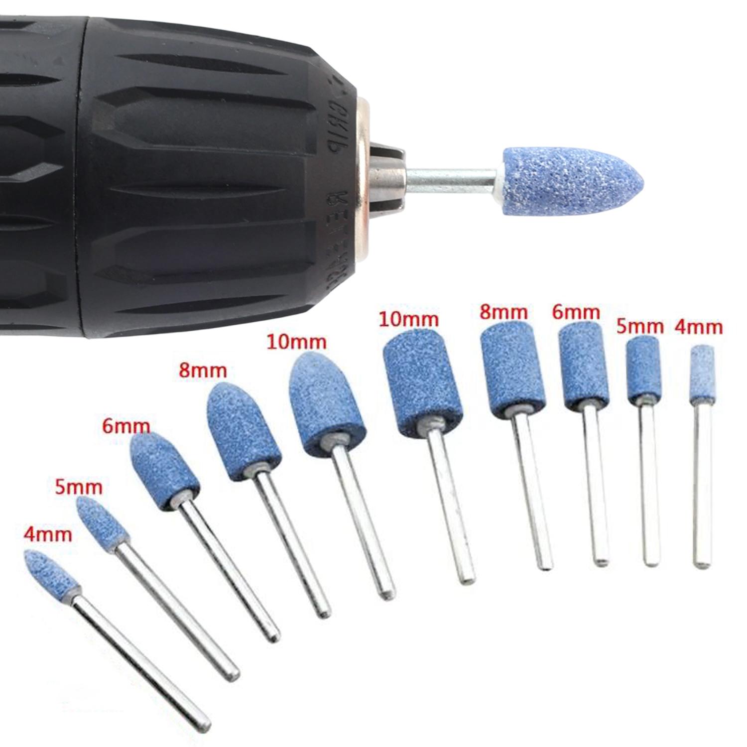 

10pcs Grinding Burr Electric Grinding Stone Wheel Dremel Abrasive Accessories Carving Rotary Power Tools 0.4/0.5/0.6/0.8/1cm