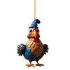 Turkey Cartoon Adorable Acrylic Car Ornament For Joyful Holiday Decor Tree