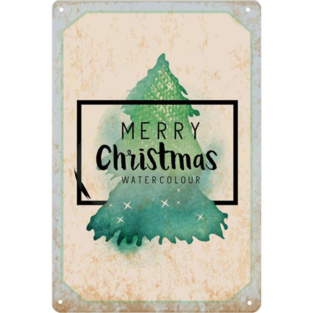 Merry Christmas Metal Tin Sign Plaque  Cartoon Elk Santa Claus Iron Painting Home Bar Cafe Pub Decoration Wall Art Plates