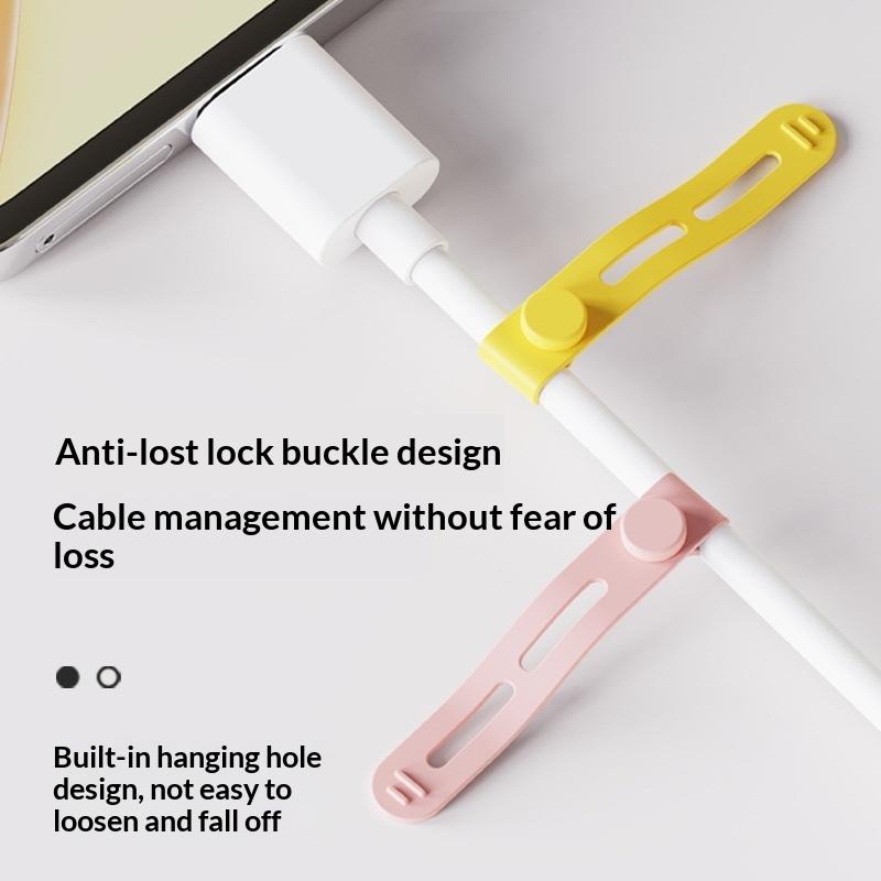 10 Pcs Creative Silicone Cable Organizer Data Cable Headphone Cable Storage Charging Cable Sorting Multifunctional Winder Strap