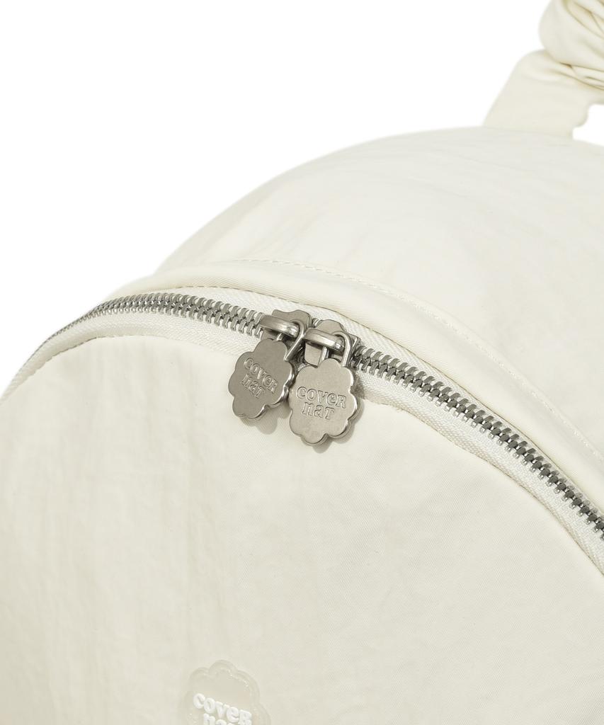 Covernat Woman Clover Heart Shirred Nylon Backpack Ivory