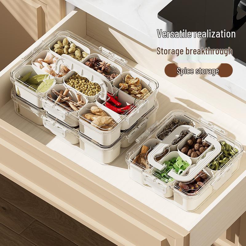 Portable Airtight Food Storage Box - Keeps Salad, Fruit, and Seasonings Fresh with Compartments