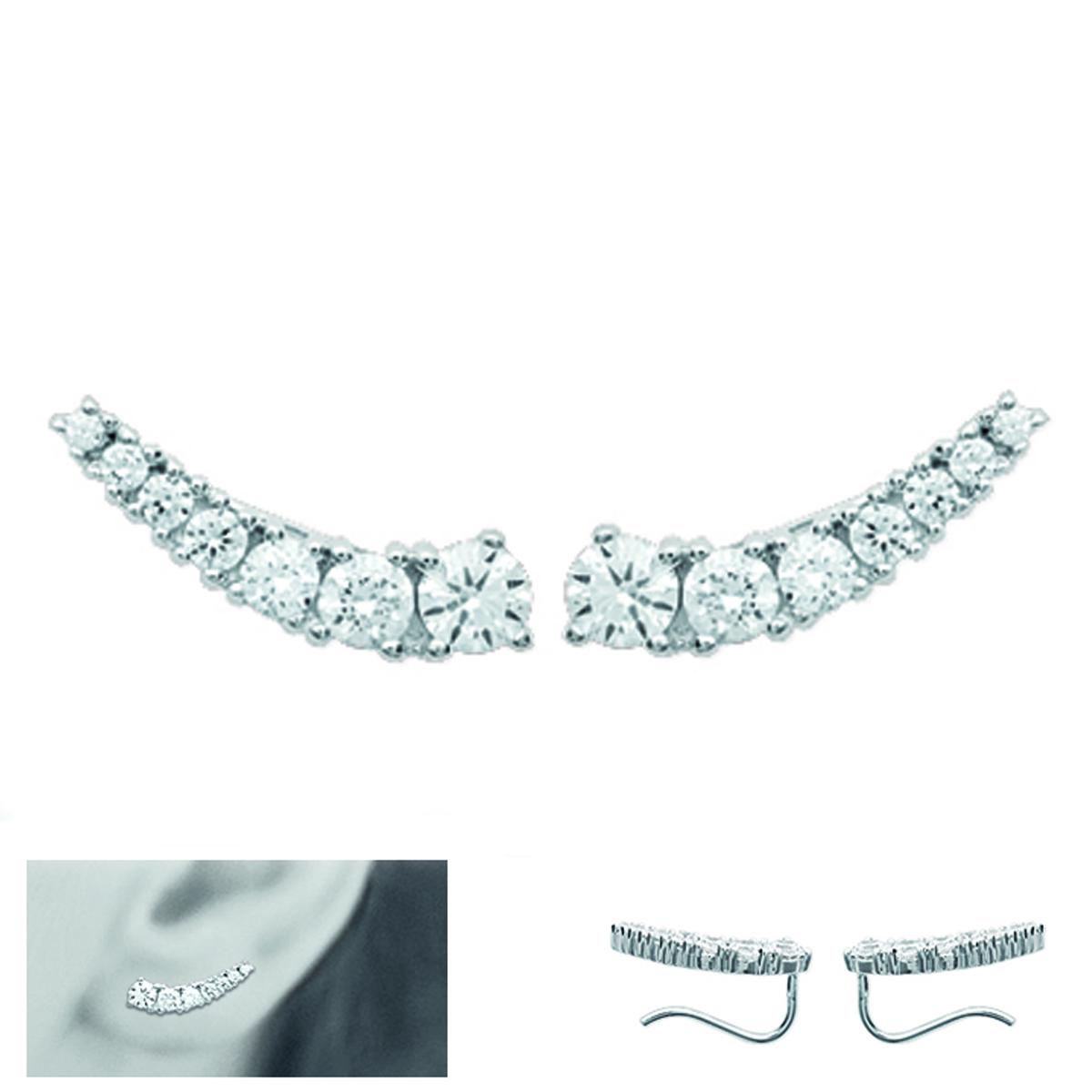 

Les Trésors De Lily [N3391] - Белые серебряные серьги Сисси (родированное покрытие)