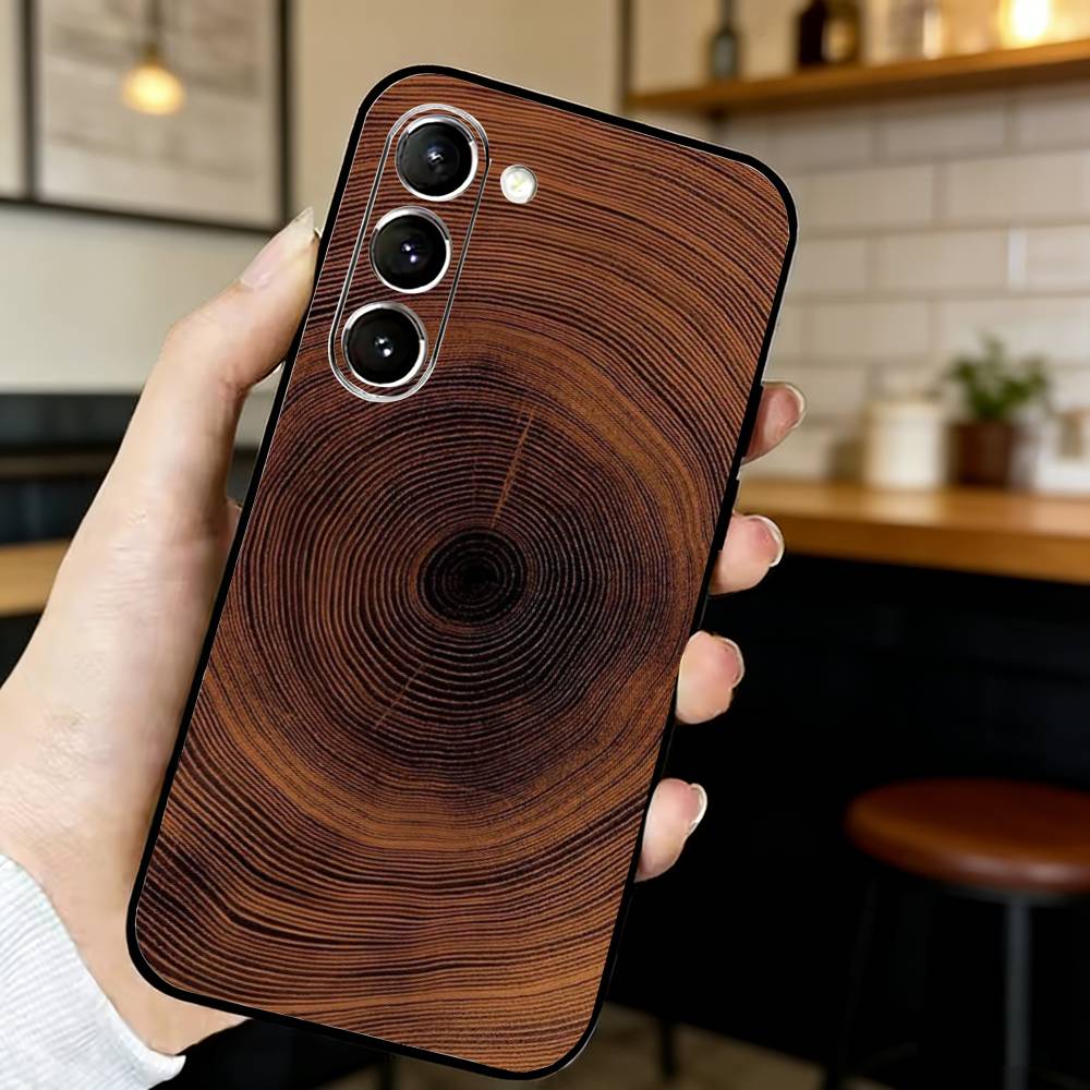 

Чехол из натурального дерева для телефона Samsung S25, 24, 23, 22, 30, 21, 10, 9, Ultra, Plus, Lite, FE, Черный мягкий чехол Samsung S20fe