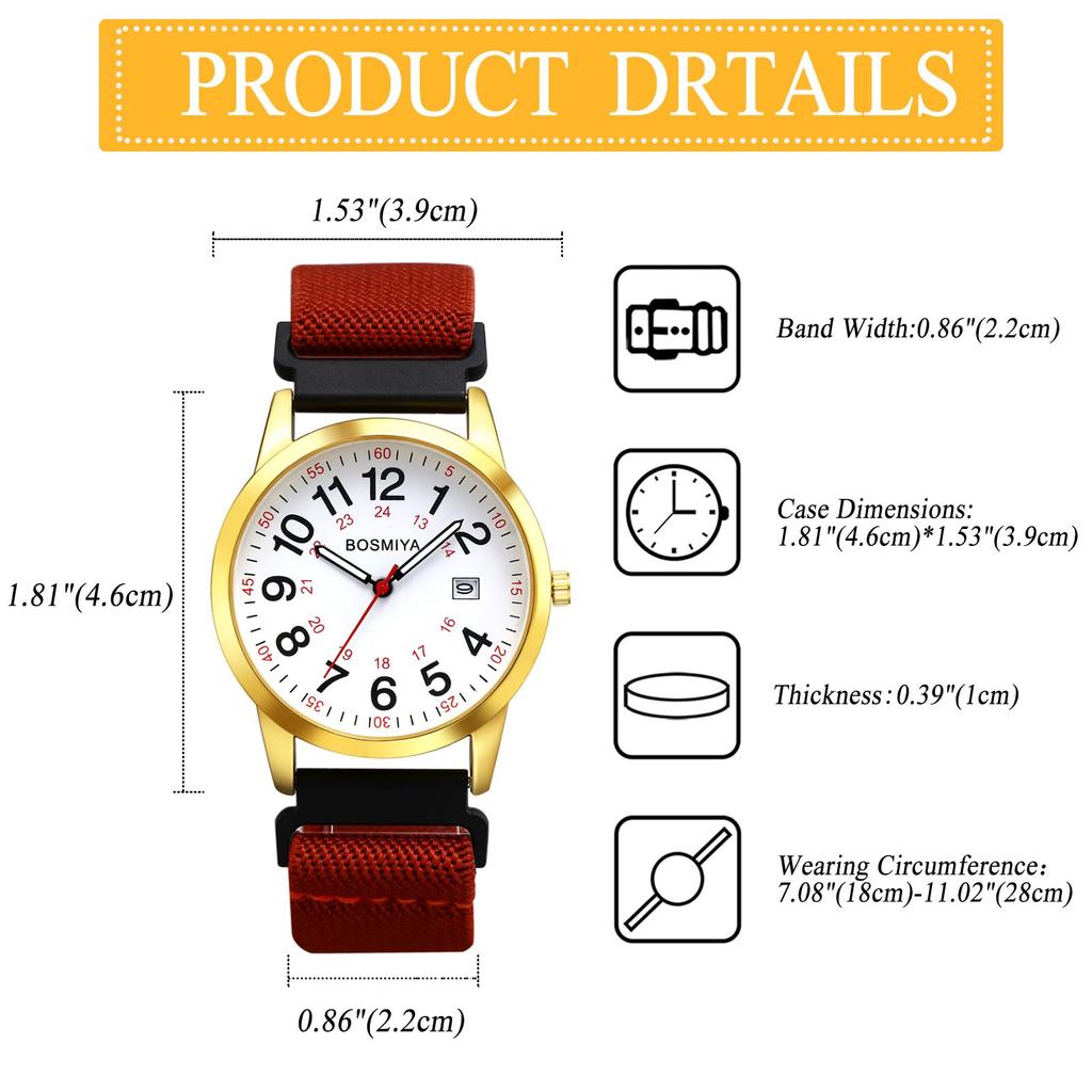 Woven 24 Arabic Adjustable Large Quartz for Casual Day Men's Wristwatch, Strap, Waterproof, Hours Numerals, Analog, Length, Clear, Calendar, Scale,