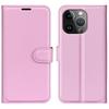 For iPhone 15 Pro Max Wallet Case Litchi Texture Shockproof Leather Flip Stand Phone Cover