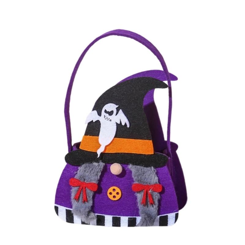 Soft Pumpkin Design Halloween Candy Bag Home Organization Collectible Bag for Spooky Season Treats
