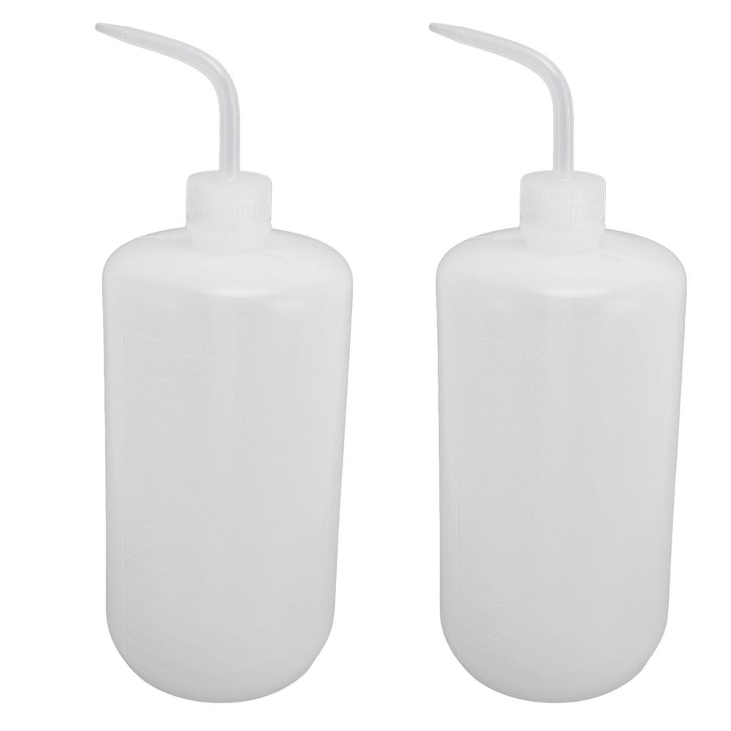 2Pcs Wash Bottle 1000ml Plastic Safety Laboratory Squeeze Tool with Narrow Mouth