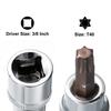 2/3/4/5pcs T8 T20 T25 T27 T30 T40 T50 Torx Bit Socket 1/4" 3/8" Drive S2 Steel Bits CR-V Sockets 38/48mm Length Use with Ratchet
