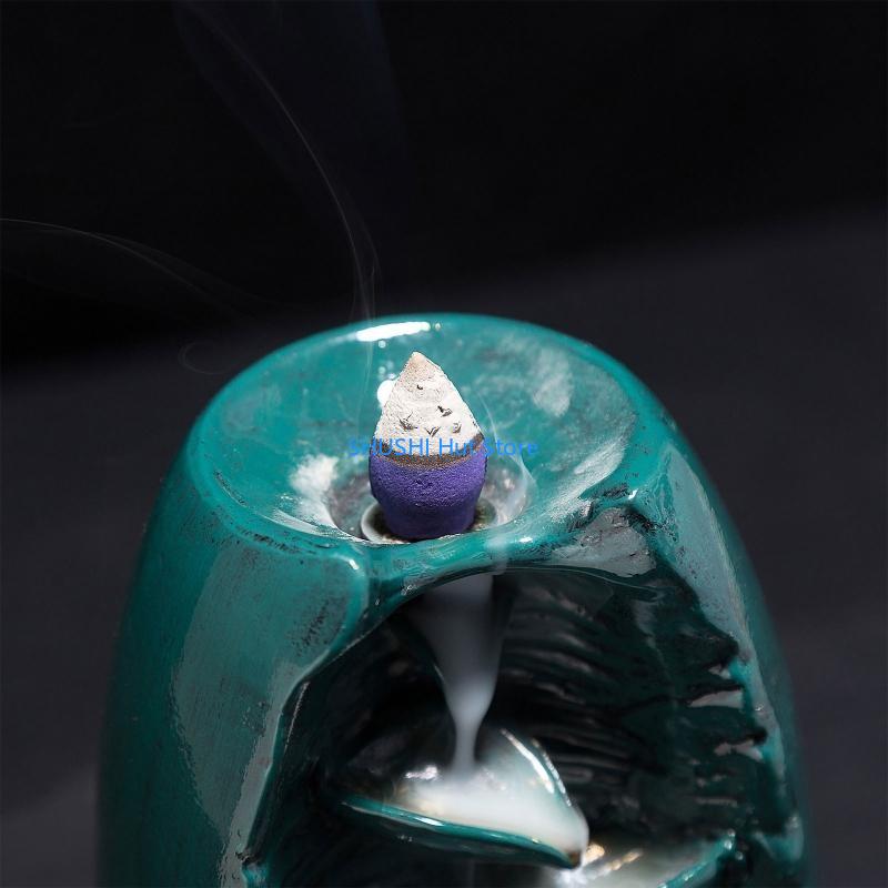 

Waterfall Backflow Incense Resin Censer Incense Cone Holder Desktop Decor for Home Bedroom Yoga Studio Decoration Gift D57B China Mainland