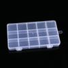 15-Compartment Clear Plastic Storage Box with Double Buckle for Beads, Nail Art, Tools, Jewelry, and Fishing Gear.
