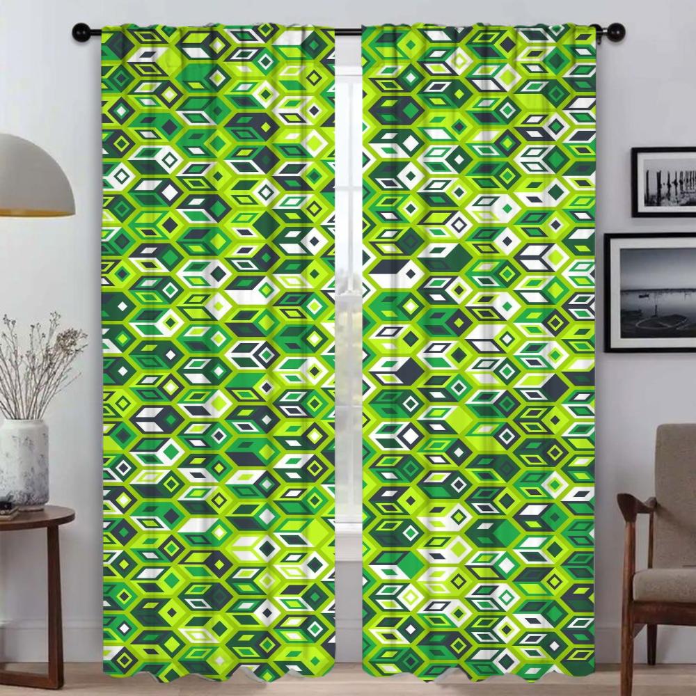 Modern Living Room Curtains for Camera Painted Design Window Curtain for Room 2 Panel Shades Home Interior Curtains Partition