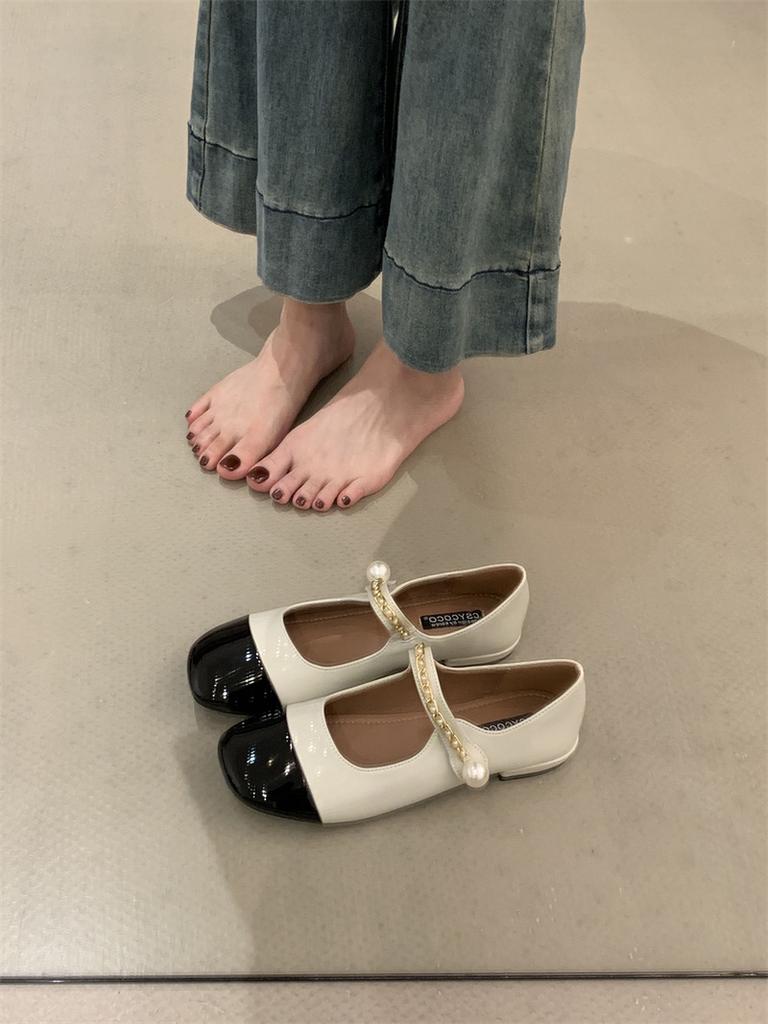 Low-heeled French small fragrant Mary Jane single shoes women's shoes 2025 new spring and autumn color matching temperament evening shoes
