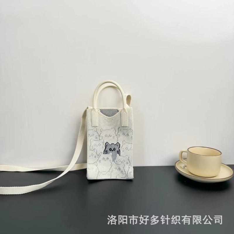 Premium Sense Ns Mobile Phone Bag New Cartoon Knitted Bag Dopamine Niche Versatile Messenger Shoulder Bag Handbag