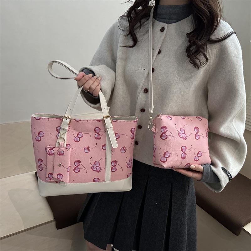 European and American fashion three-piece women's bag new simple and versatile travel one-shoulder crossbody handbag lightweight tote bag