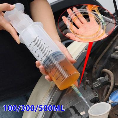 100/300/550ml Car Syringe Oil Pump Plastic Syringe With Large Industrial Oil Tube Capacity Needle Multifunction Pump