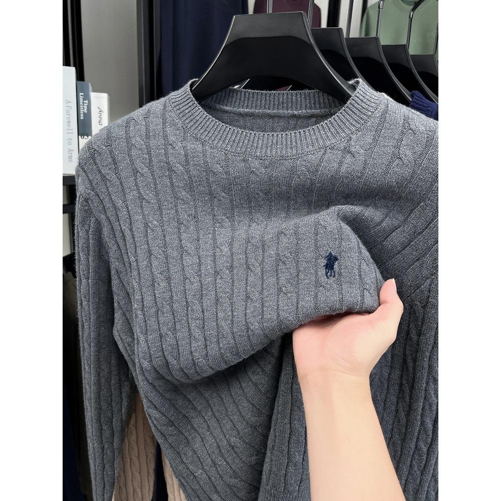 Topmix Designer Merk Rond Hals Trui Heren Herfst Winter Nieuwe Mode Jacquard Klassiek Paul Golf Borduurwerk Casual Gebreide Pullover L grijze kleur