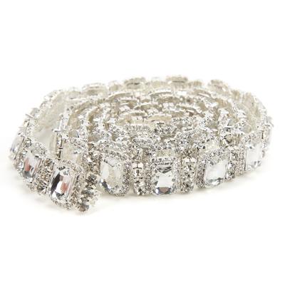 Strassbesatz Handgefertigt Verstellbare Länge Transparent Stark 1 Yard 1,8 cm Breit Strasskette für Kleidung