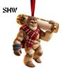 Festive Cash Holder for Holidays Big Foot Money Cash, 2D Acrylic Sasquatch Gift Fun Christmas Family Ornament, Clear Xmas Tree Hanging Decoration