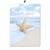 Summer Sea Ocean Beach Landscape Nature Wall Art Canvas - Modern Simple Nordic Style Bedroom  Poster Print