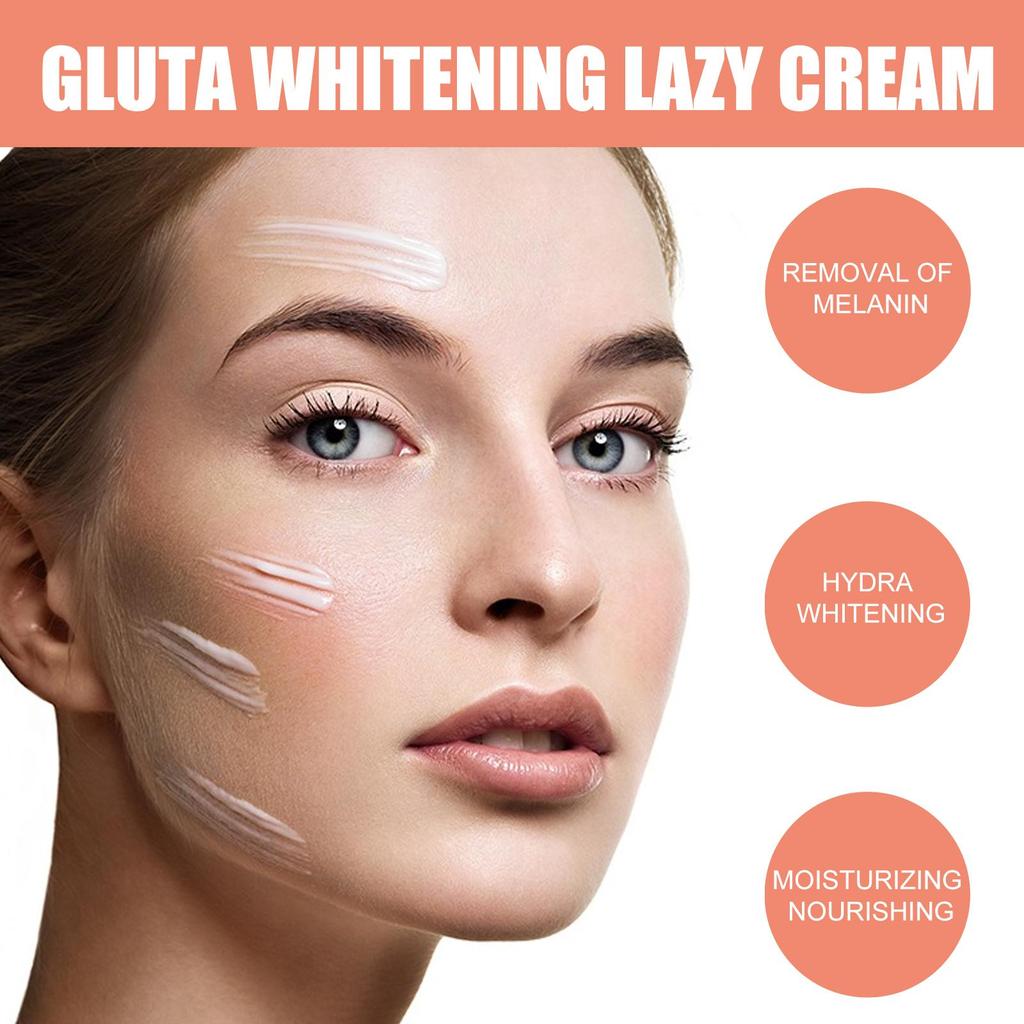Jaysuing Quick Whitening Lazy Cream  (with Glutathione) 30g Brightens, Whitens, Improves Dullness, Moisturizes, and Refines Pores.
