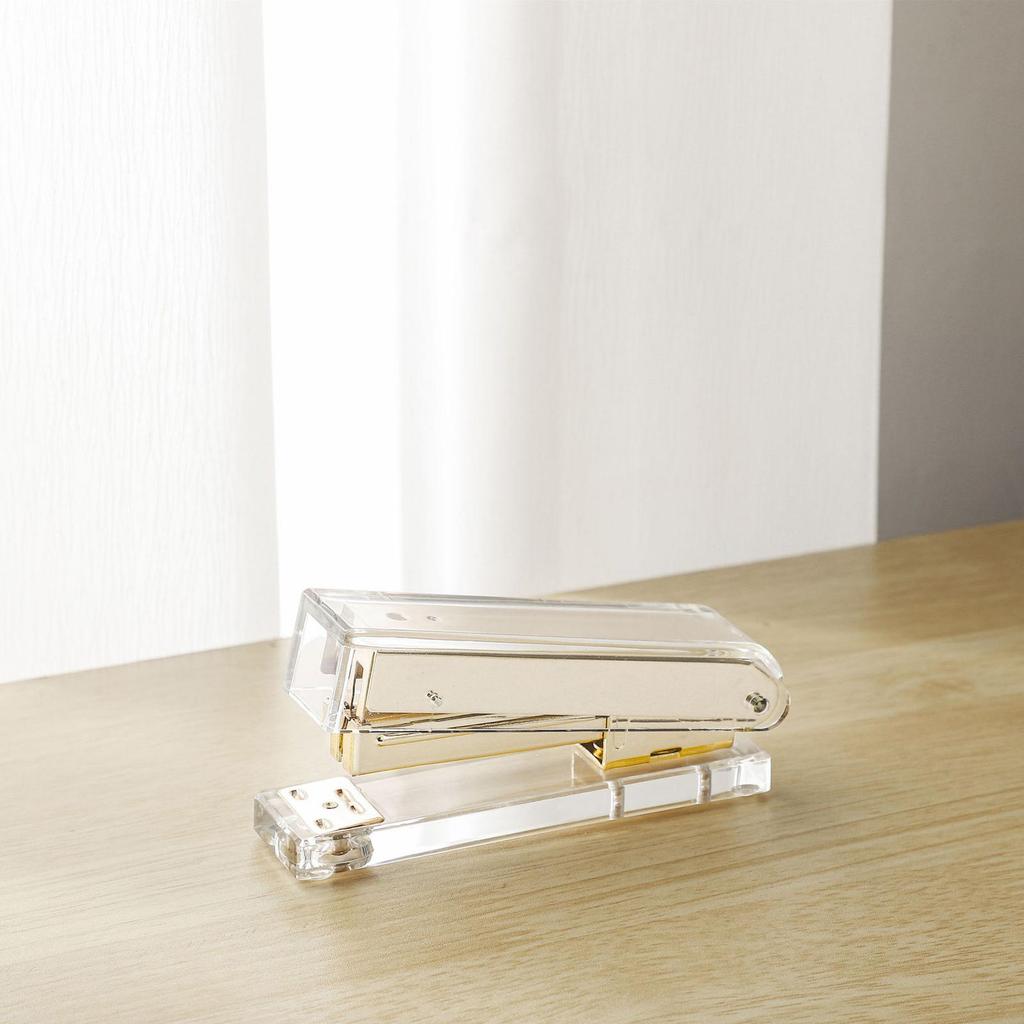 Rose Gold/Gold Desktop Stapler Stationery Accessories Gift Transparent Acrylic Standard Stapler Stapler for Home School Office