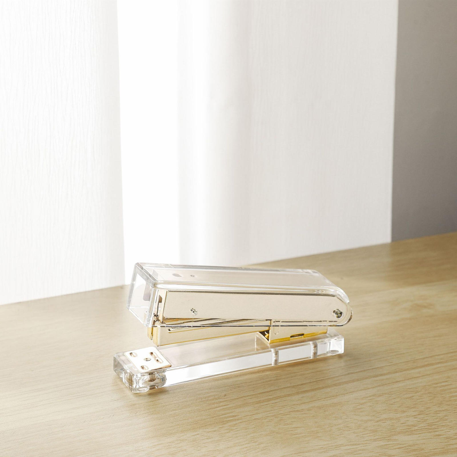Rose Gold/Gold Desktop Stapler Stationery Accessories Gift Transparent Acrylic Standard Stapler Stapler for Home School Office золотой