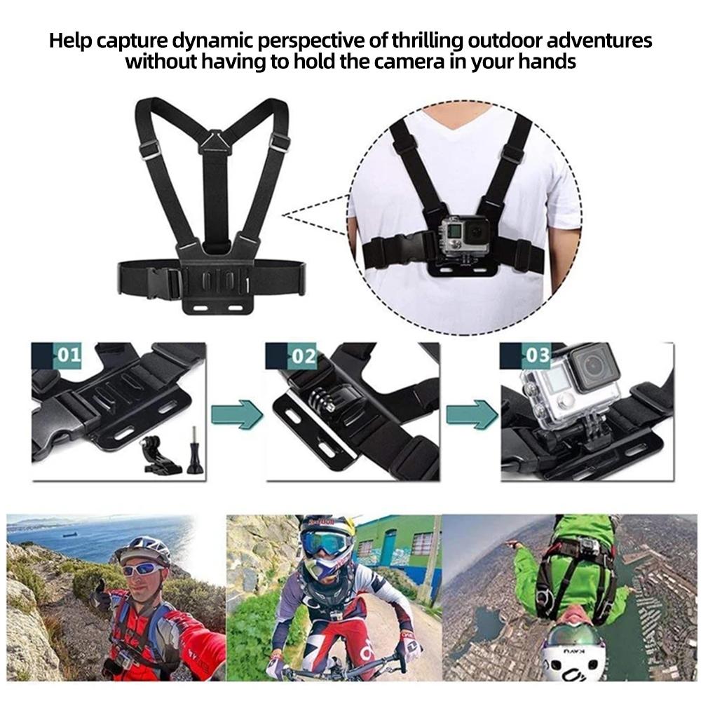Chest Strap Mount Adjustable Harness Elastic Holder For GoPro Hero 13 12 11 10 9 8 7 SJCAM AKASO Insta360 DJI Osmo Action Camera