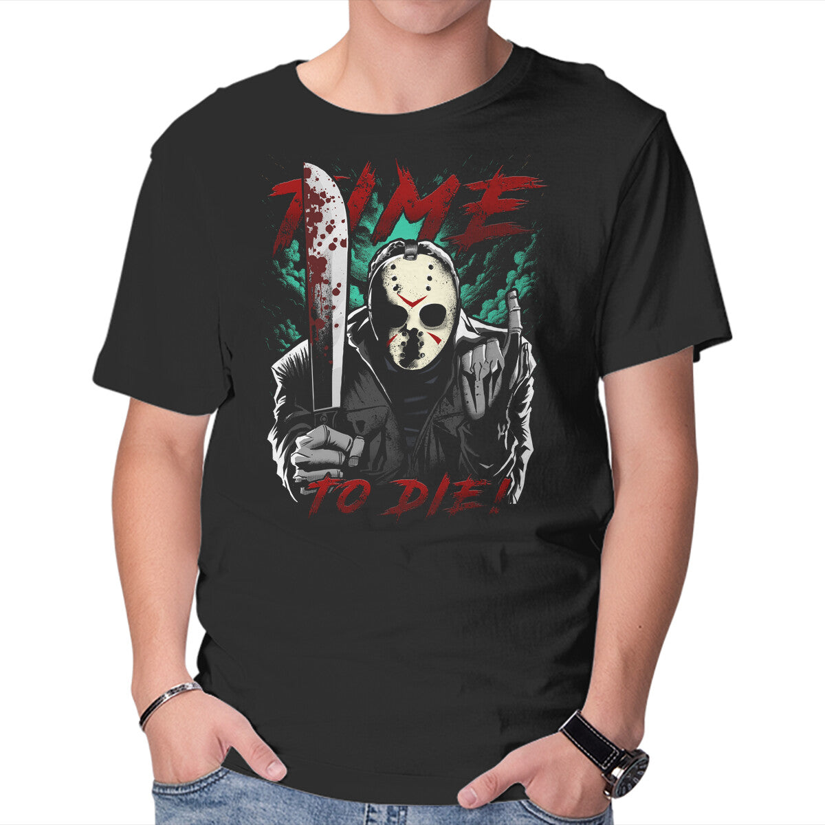 Unisex Crew Neck T-Shirt Time To Die Graphic Short Sleeve Casual Tee S
