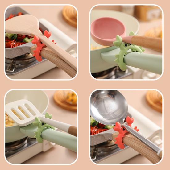 1Pcs Crab Shaped Silicone Spatula Holder Rack Anti Scalding Spoon Rest Clip for