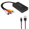 AV-zu-HDMI-kompatibler Konverter, RCA-zu-HDMI-kompatibler Audio-/Video-Konverter-Adapter, unterstützt 1080p NTSC/PAL für Set-Top-Boxen