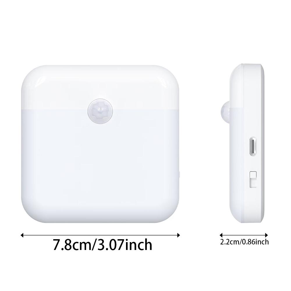Runtowo Motion Sensor Led Light USB Charging Square Lamp Bedroom Kitchen Stair Hallway Wardrobe Cupboard Lighting Cabinet Light