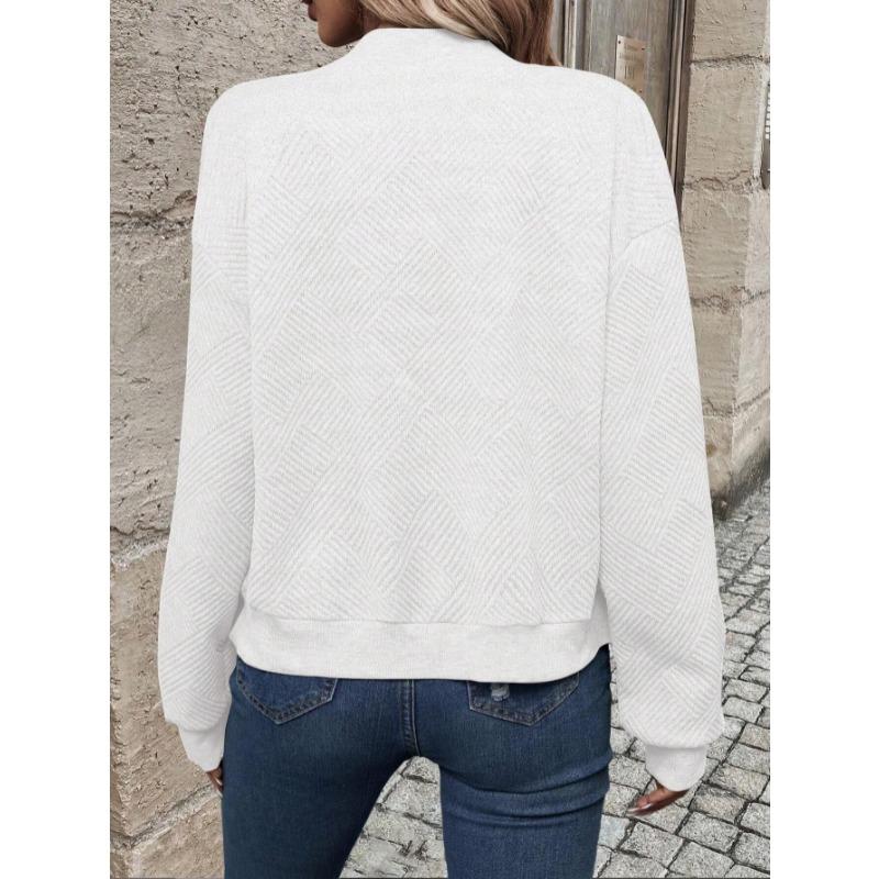 Nová Jednobarevná Volná Dámská Bunda na Zip Podzim a Zima Velké Velikosti Ležérní Košile Jednoduchý Dlouhý Rukáv Kancelářské Kabáty Streetwear Blůza Dámské Oblečení