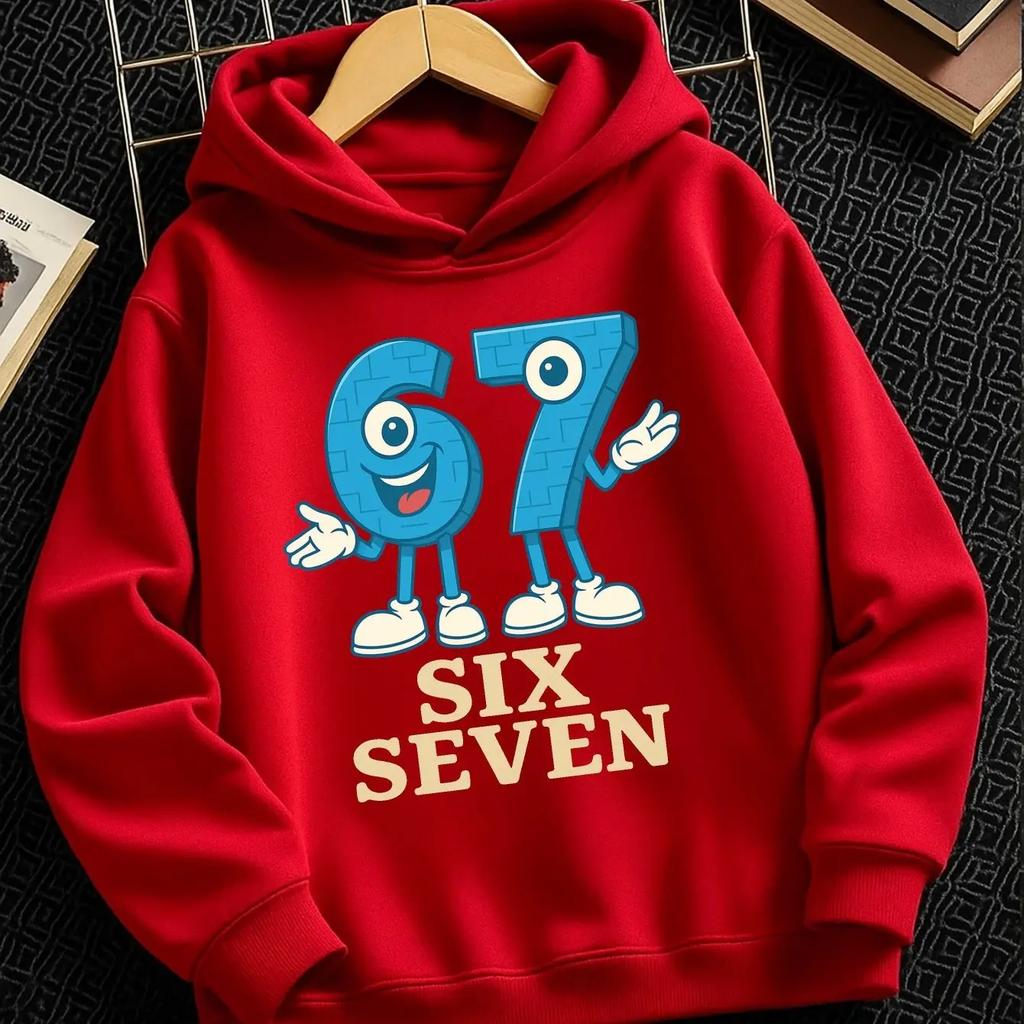 Six Seven Printed Kids Clothes Outfits Funny 6 7 Memes Pullover Hoodie Girls Boys Fashion Casual Pullovers