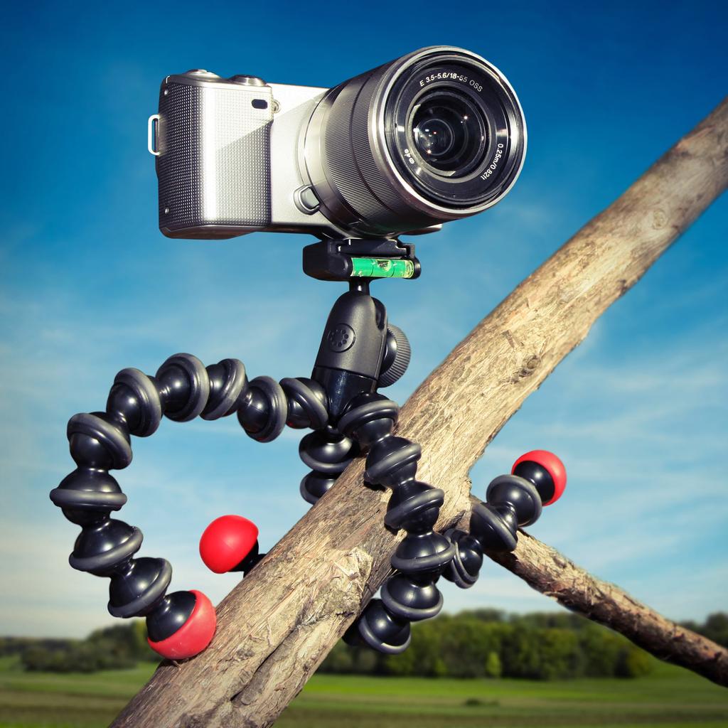 JOBY Flexible Tripod Gorillapod Hybrid JP for Mirrorless Cameras, Black/Red, 014780