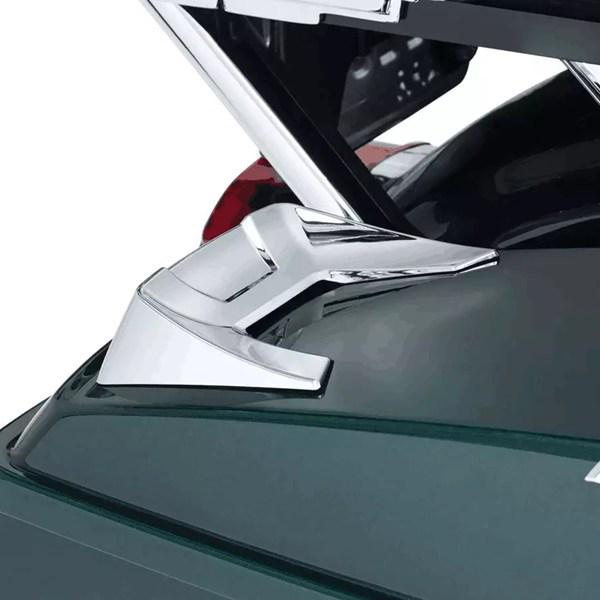 Chrome Silver ABS Saddlebag Lid Spoiler Cover (1 Pair) for Ha