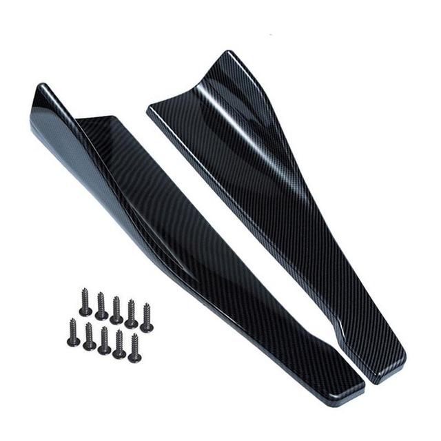 Universal Rear Bumper Lip Trim for Cars, Side Skirt Protector, Car Corner Bumper Cover with Screws, 1 Pair