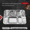 304 Stainless Steel 7-Compartment Deep Meal Tray