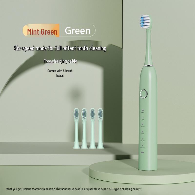 Enhanced Rechargeable Electric Toothbrush: Six-Speed Adult Couple Set with Travel-Friendly Soft Bristle Design