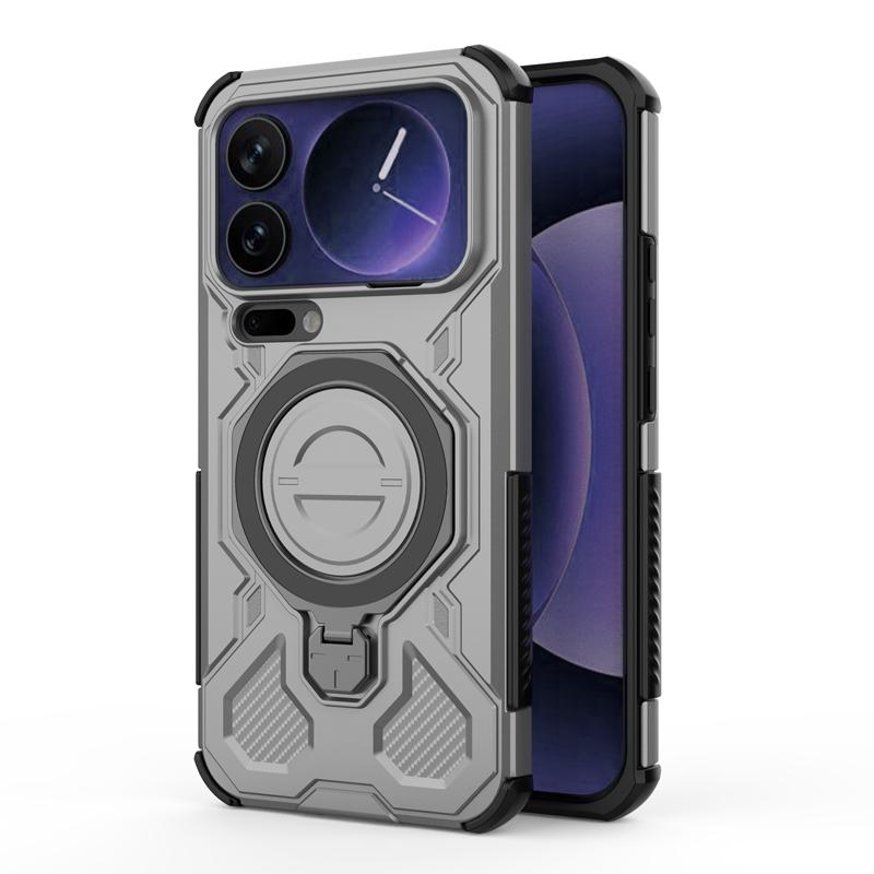 For Xiaomi 17 Pro Max 17 Pro Case Shockproof PC+TPU Rugged Armor Rotable Metal Magnetic Ring Stand Anti-Drop Cover Xiaomi 17 pro
