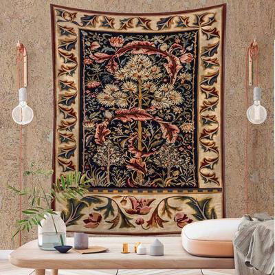 Flowers And Leaves Tapestry Wall Hanging Abstract Art Bohemian Hippie Tapiz Vintage Aesthetic Room Home Decor