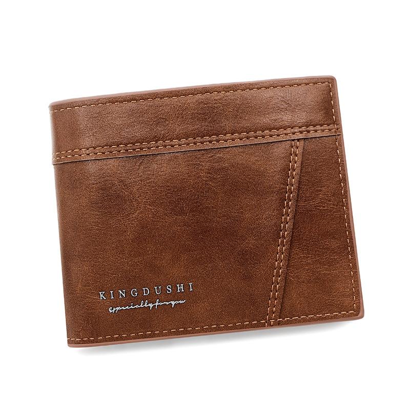 New Men's Business Wallet Classic Spliced Zipper Multi Card Short Wallet Large Capacity Card Bag Zero Wallet