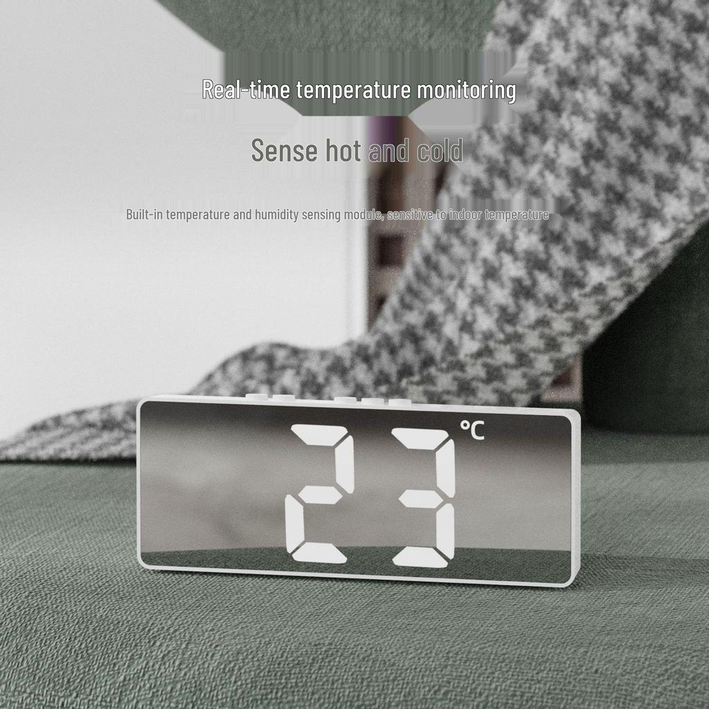 Minimalistischer LED Dual-Use Wecker mit sprachaktivierter Temperaturanzeige