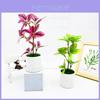 Simulated Multi Color Leaves Potted Artificial Fake Plant For Home Office Decor