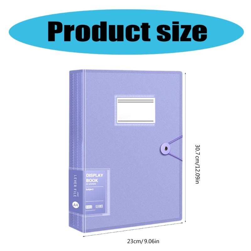 Multipurpose Document Project Folder 80 Pockets Display Folder Letter Size Display Folders Book with Protective Sleeve