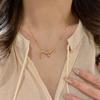 Sweetheart Leader Search Banner Magic Lamp Necklace Women'S Light Luxury Brushed Flash Micro Inlaid Smart Pink Diamond Pendant Collarbone Chain