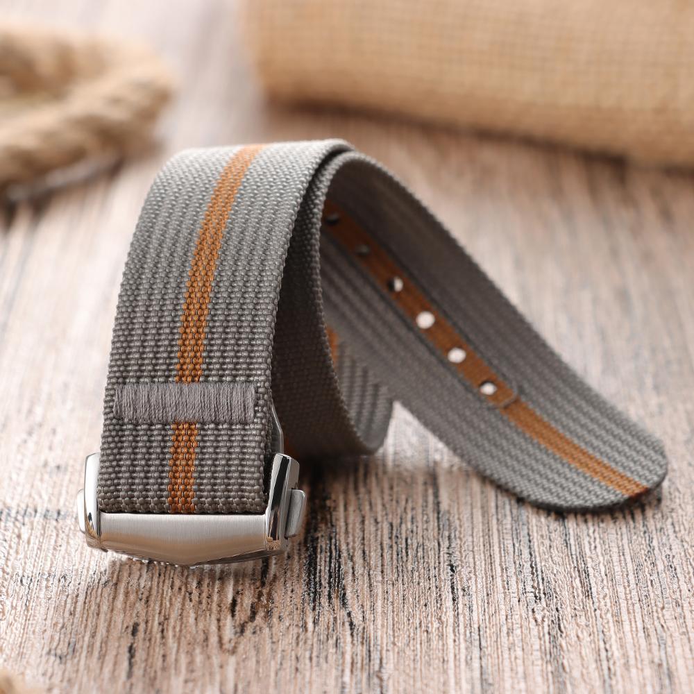 Premium Ribbed Watch Band Deployant Clasp Nylon 20mm 22mm Watch Strap for Omega Folding Buckle Watchband Sport Wristband For Men