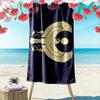 Giant Beach Towel with Egyptian Golden Falcon God Print, Quick Dry Microfiber, Ultra Soft Absorbent, for Pool Beach Travel
