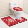 Christmas Bathroom Floor Mat Toilet Three-Piece Set