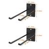 2pcs Wall-Mounted Metal Tool Rack, Multi-Functional Garage Garden Shelf, Fits Shovels Rakes Brooms, Durable Iron Storage Hooks